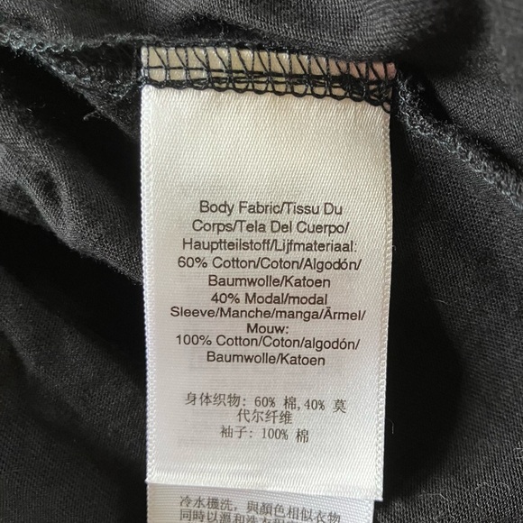 NWT DKNY Black Cottton and Pink Puff Sleeve Top (Large) - Picture 6 of 6